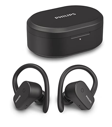 Philips A5205BK 00 Cuffie Bluetooth Sport Wireless In Ear (Modalità Mono, Microfono, Impermeabilità IPX7, Ricarica Rapida, Supporto per L orecchio Rimovibile) Nero - Modello 2020 2021