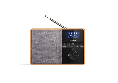 Philips R5505 10 Radio Portatile con Bluetooth, Cabinet in Legno, DAB+ FM, Driver Dell altoparlante Full-Range da 3 , Timer Cucina, Alimentazione a Corrente o a Batterie