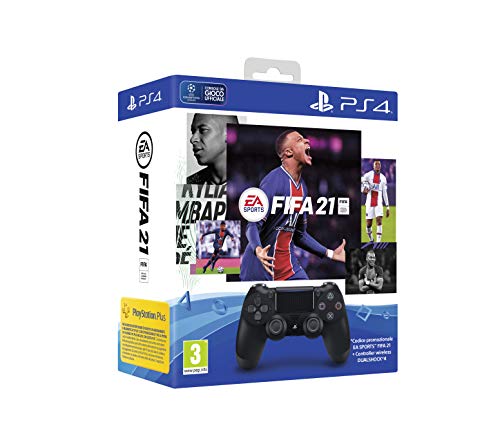 PlayStation 4 - Dualshock 4 Controller Wireless V2 Black + FIFA 21 (Codice Download) + FUT 21 Promo code