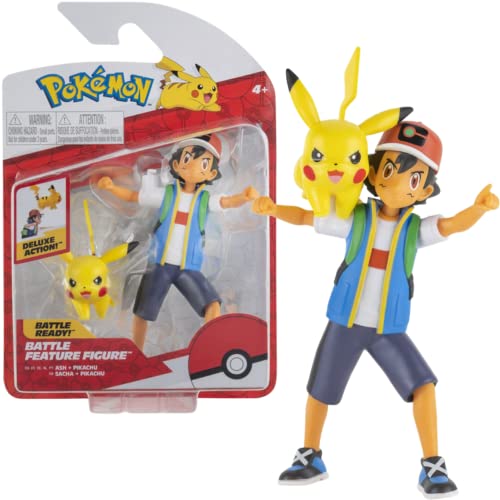Pokemon Personaggi Ash & Pikachu – 11 cm- Giochi Pokemon Nuovo 2022 – Figurine Pokemon Action Figure - Licenza Ufficiale Pokemon Giocattoli