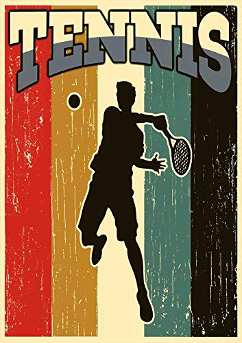 Poster con linea astratta di sport tennista, formato A3 (30 cm x 42 cm) senza cornice
