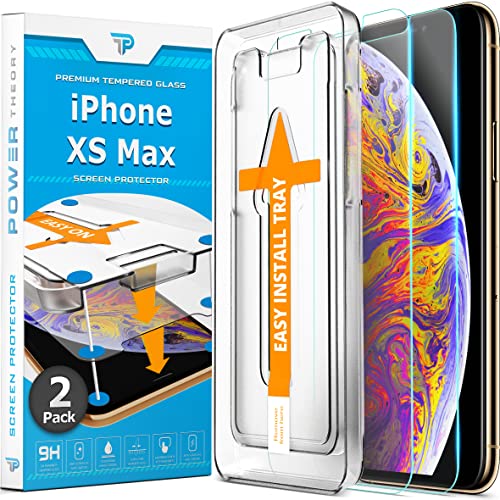 Power Theory Vetro Temperato iPhone XS Max [2 Pezzi] - Pellicola Protettiva Di Qualità Superiore con Kit di Facile Installazione, Vetrino per Apple iPhoneXSMax