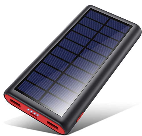 Powerbank Solare 26800mAh,VOOE2020 Chip intelligenteCaricabatterie Solare Portatile Caricatore Solare Impermeabile Batteria Esterna 2 Porte 3.1A Ricarica Rapida per Cellulare iPad Tablets