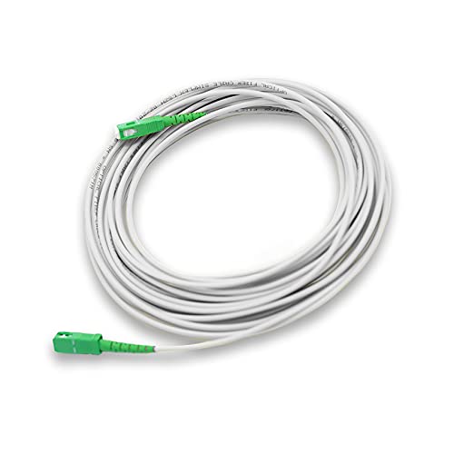 PRENDELUZ Cavo in fibra ottica universale – Colore bianco SC APC a SC APC monomodale simplex 9 125, compatibile con Telecom italia, Windtre, Iliad, Vodafone, Tiscali, Fastweb.