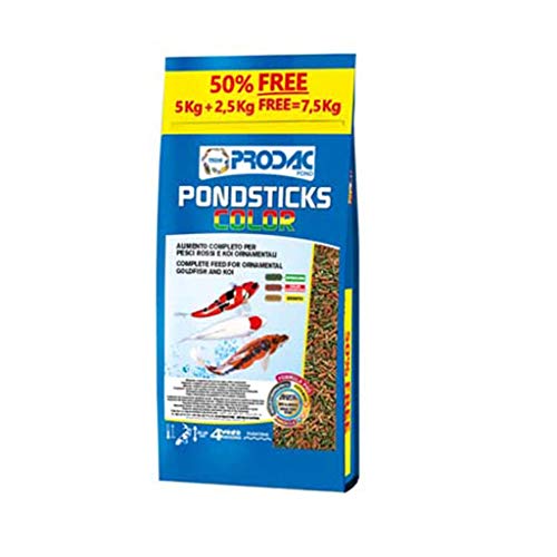Prodac Pond Color Stick MANGIME 5 kg + 2.5 Gratis Carpe Koi Pesci R...