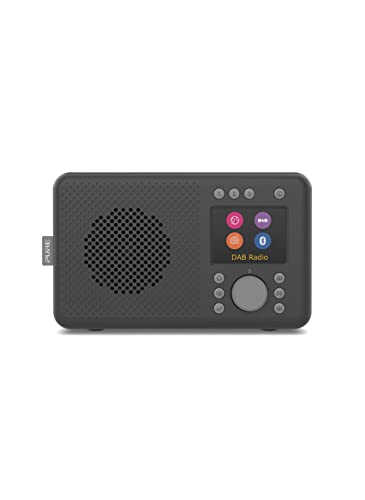 Pure Elan Connect radio DAB+ portatile con Bluetooth 5 (radio DAB e FM Display a colori TFT 20 stazioni preimpostate Tasti di preselezione Spina jack 3,5 mm Funzionamento a batteria USB) Charcoal