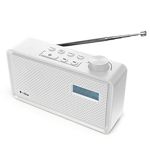 Radio DAB DAB+ e FM Portatile Ricaricabile, Radiolina Portatile Digitale Piccola Alimentate a Batteria con Ricarica USB (Bianco)