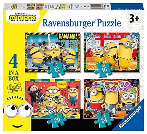 Ravensburger Puzzle Minions, Puzzle 4 in a Box, Età Consigliata 3+...