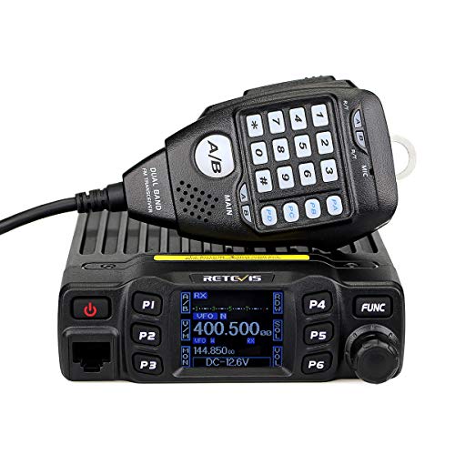 Retevis RT95 Doppia Banda Radio Mobile per Auto, 5W 15W 25W 200 Canali, Radio Amatoriali con Cavo di Programmazione e Microfono, Baracchino Auto (Nero 1 Confezione)