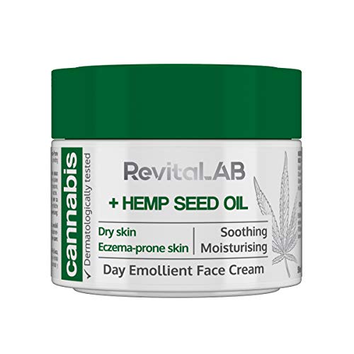 RevitaLAB Cannabis Extract Day Emollient Face Cream with Organic Hemp Seed Oil for Deep Nourishment – Dermatologically-Tested Moisturiser for Sensitive Skin, 50 ml