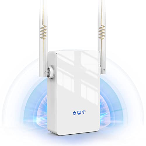 Ripetitore WiFi Potente, Extender WiFi 300Mbps Band 2.4GHz，Amplificatore WiFi con 2*5dBi Antennas WPS Porta Ethernet,WiFi Extender Supporta Modalità Ripetitore Router AP