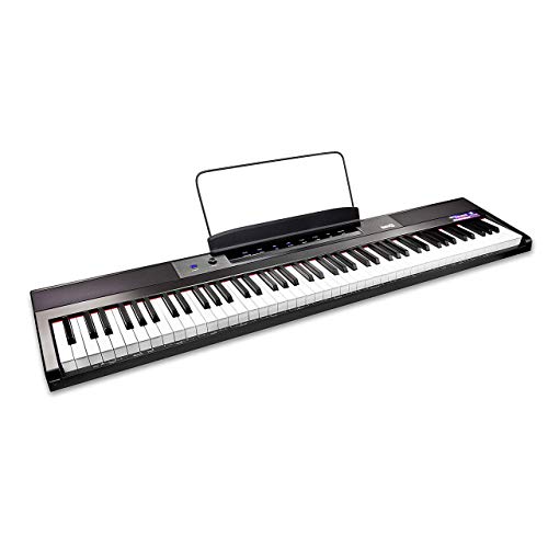 Rockjam 88 Key Digital Piano Keyboard Pianoforte Con Tasti Semi-Ponderati A Grandezza Naturale, Nero
