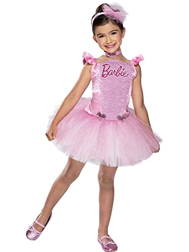 Rubie s Vestito ufficiale Barbie Ballerina, per bambini, taglia L, 7-8 anni