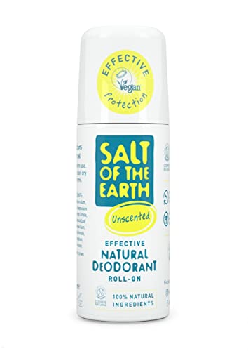 Salt of the Earth Deodorante Roll On Naturale Non Profumato – Protezione Efficace, Deodorante Naturale Vegano Cruelty Free - Deodorante Antiodore Ascelle Donne, Uomini e Bambini - 75ml
