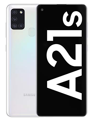 Samsung Galaxy A21s, Smartphone, Display 6.5  HD+, 4 Fotocamere Posteriori, 32 GB Espandibili, RAM 3 GB, Batteria 5000 mAh, 4G, Dual Sim, Android 10, Bianco
