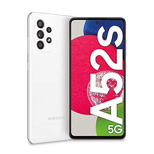 Samsung Galaxy A52s 5G Smartphone, Display Infinity-O FHD+ da 6,5 pollici, 6GB RAM e 128GB di memoria interna espandibile, Batteria 4.500 mAh e Ricarica Ultra-Rapida, Awesome White [Versione Italiana]