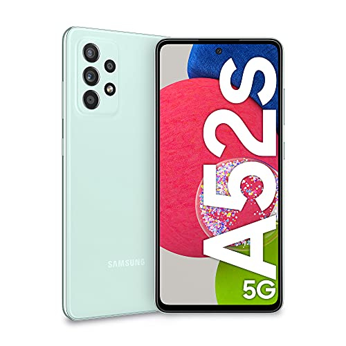 Samsung Galaxy A52s 5G Smartphone, Display Infinity-O FHD+ da 6,5 pollici, 6GB RAM e 128GB di memoria interna espandibile, Batteria 4.500 mAh e Ricarica Ultra-Rapida, Awesome Mint [Versione Italiana]