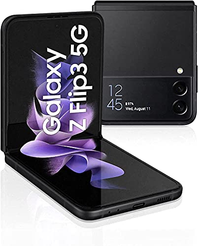 Samsung Galaxy Z Flip3 5G, Caricatore incluso, Smartphone Sim Free Android Telefono Pieghevole 256GB Display Dynamic AMOLED 2X 6,7” Super AMOLED 1,9” Awesome Black 2021 [Versione Italiana]