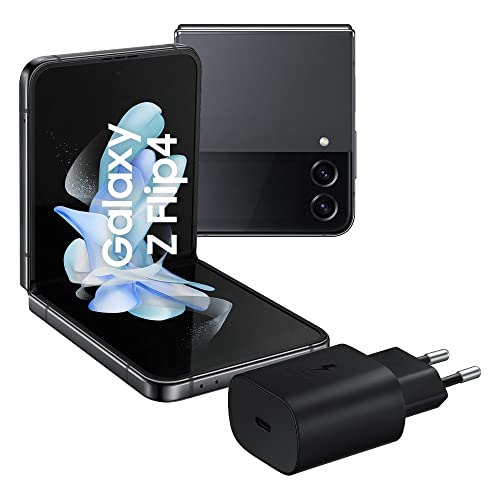 Samsung Galaxy Z Flip4 Smartphone 5G, Caricatore incluso, Sim Free Android Telefono Pieghevole 256GB, Display Display Dynamic AMOLED 2X 6.7” Super AMOLED 1.9”1,2 Graphite 2022 [Versione Italiana]