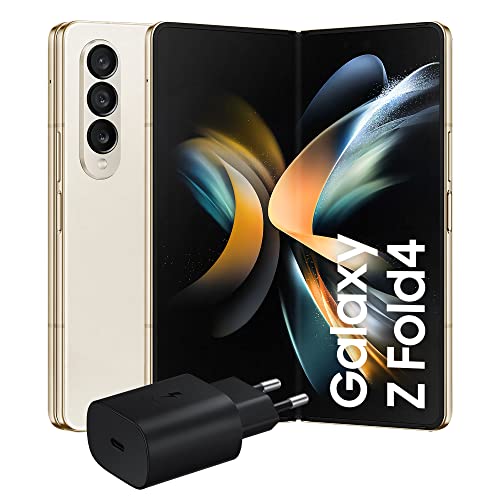 Samsung Galaxy Z Fold4 Smartphone 5G Caricatore incluso, Smartphone pieghevole Android SIM Free, 256GB, Display Dynamic AMOLED 2X 6.2” 7.6”1,2, Beige 2022 [Versione Italiana]