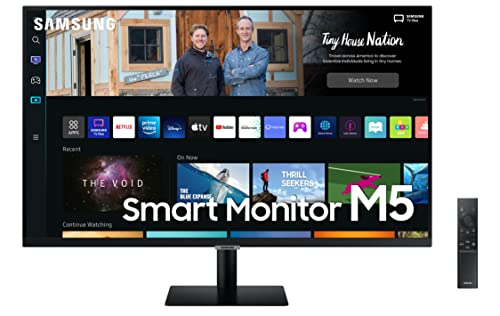 Samsung Smart Monitor M5 (S32BM502), Flat 32  , 1920x1080 (Full HD), Piattaforma Smart TV (Amazon Video, Netflix), Airplay, Mirroring, Office 365, Wireless Dex, Casse Integrate, IoT Hub, WiFi, HDMI