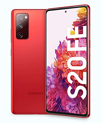 Samsung Smartphone Galaxy S20 FE, Display 6.5  Super AMOLED, 3 fotocamere posteriori, 128 GB Espandibili, RAM 6GB, Batteria 4.500mAh, Hybrid SIM, (2020), Rosso (Cloud Red)