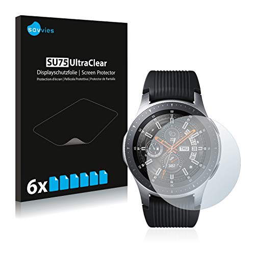 savvies 6-Pezzi Pellicola Protettiva Compatibile con Samsung Galaxy Watch (46 mm) Protezione Schermo Trasparente
