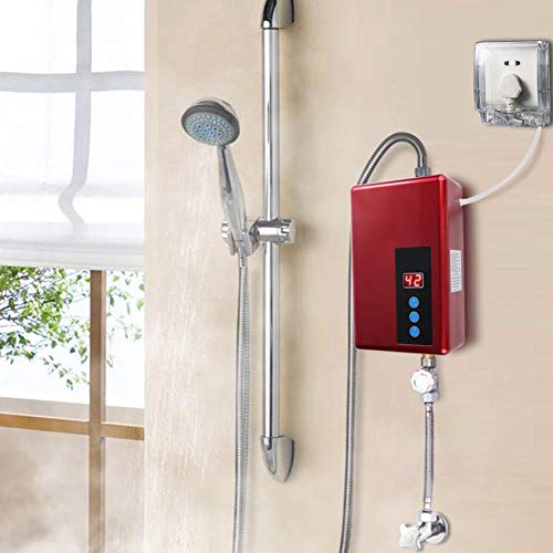 Scaldabagno elettrico istantaneo, riscaldamento immediato, dispositivo di protezione dalle perdite incorporato, protezione di isolamento idroelettrico(red)