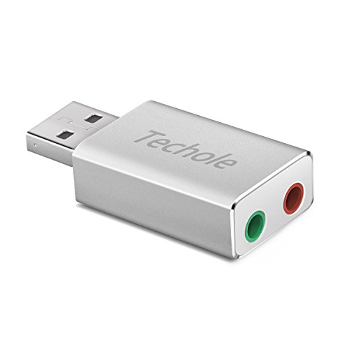 Scheda Audio USB Esterna, Alluminio Adattatore Jack USB 3.5mm per Windows e Mac, Scheda Audio Esterna Plug and Play