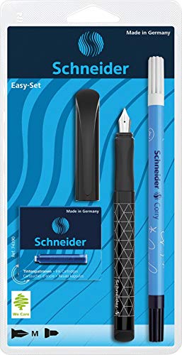 Schneider Strumenti da scrittura Set di strumenti da scrittura Easy-Set, 1X penna stilografica Easy, 6 TP blu, 1Xcorry, colori assortiti 74390