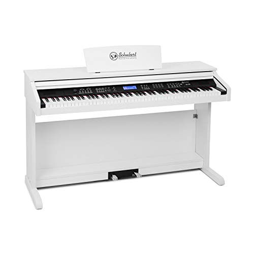 Schubert Subi 88 MK II - Tastiera, Pianoforte Digitale, E-Piano, Pianola 88 Tasti Sensibili al Tocco, 360 Toni, 160 Ritmi, 80 Brani Dimostrativi, Uscita di Linea, USB, MIDI IN OUT e MIDI USB, Bianco