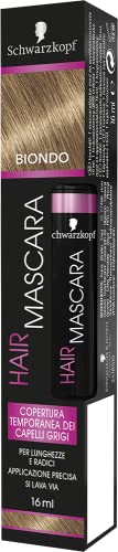 Schwarzkopf Hair Mascara, Mascara Temporaneo per Capelli, Copertura Temporanea dei Capelli Grigi, Colore Biondo, Formato da 16 ml