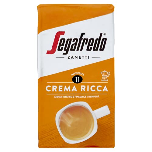 Segafredo - Caffè Macinato, Linea Le Classiche Crema Ricca, Aroma Intenso e Piacevole Cremosità - 1 Confezione da 250g