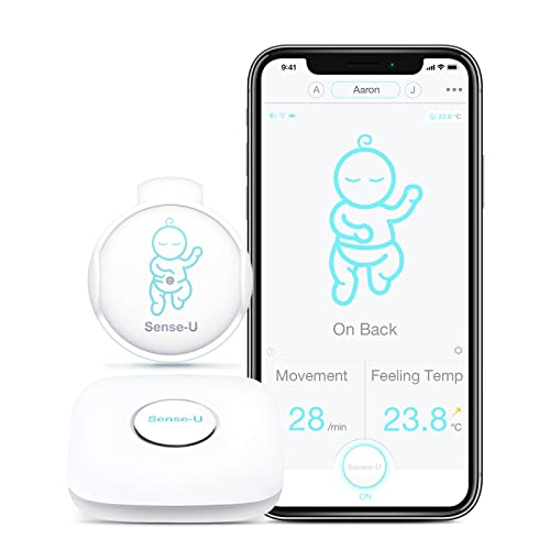 Sense-U Baby Monitor 3 │ Monitor intelligente del sonno dei neonati con app, monitora i movimenti del pancino, la posizione del sonno e la temperatura ambiente da qualsiasi luogo