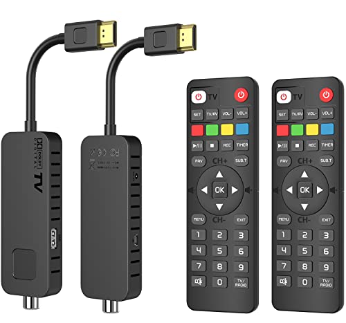 [Set di 2] Decoder Digitale Terrestre - Dcolor Decoder DVB-T2 cavo HDMI TV Stick, Supporto Nuovo Segnale H265 HEVC Main10   PVR   HD 1080P   Multimedia   USB WiFi [Incluso 2in1 Telecomando]