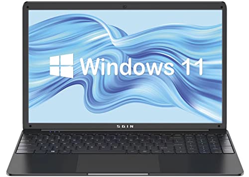 SGIN 15.6  PC Portatile Windows 11 Home, 8GB RAM 256GB SSD ROM Notebook (TF 512 GB), Celeron N4020C, Up to 2.8Ghz, 1920 × 1080 FHD IPS, 2 x USB 3.0, Bluetooth 4.2, WiFi Dual Band (nero)