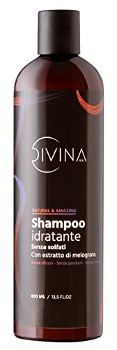 Shampoo Idratante per capelli mossi, ricci, super-ricci, afro Natural&Amazing di DIVINA BLK con estratti di melograno (400ml)