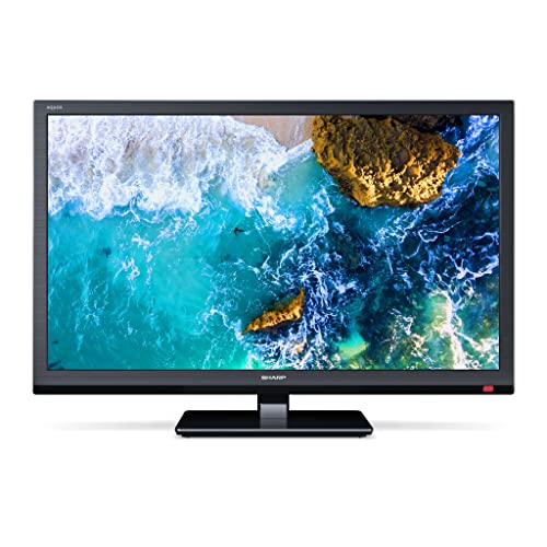 Sharp 24EA4E TV 24  No Smart HD Ready, 2 Ingressi HDMI, Sintonizzatore HD DVB-T;T;C;S;S2 MPEG4 + HEVC;H.265 10 bit, Altoparlanti 2 x 5W, con Piedistallo Centrale, Nero