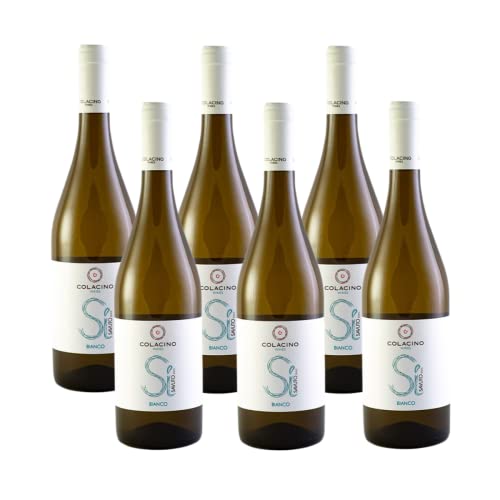 Sì Savuto Vino Bianco | Savuto D.O.C. | Sapore Ricco, Dolce ed Esotico | Vino Premiato da Gambero Rosso 2021 | 6 Bottiglie da 0.75 L