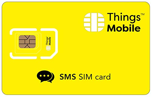 SIM Card per SMS - Things Mobile - con copertura globale e rete multi-operatore GSM 2G 3G 4G LTE, senza costi fissi, senza scadenza e tariffe competitive, con 10 € di credito incluso