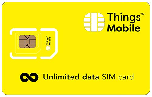 SIM card UNLIMITED con piano ILLIMITATO per IoT e M2M - Things Mobile - con velocità a 32 Kbps, copertura globale, rete multi-operatore GSM 2G 3G 4G. 10 € di credito incluso