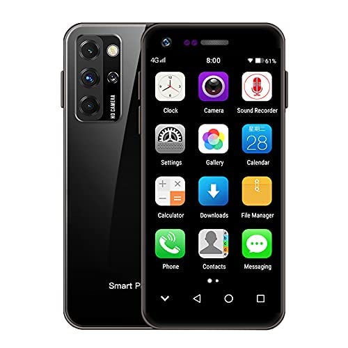 Smartphone Mini Phone 4G, 3GB+32GB, Smartphone da 3 pollici Android 9.0, Dual SIM, Google Play, GPS, Riconoscimento facciale, Telefono sbloccato(Nero)