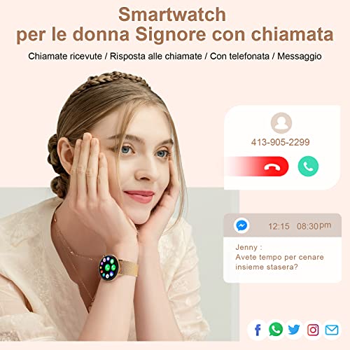 Smartwatch Donna Chiamate e Risposta Bluetooth, 1,32   HD Touchscre...