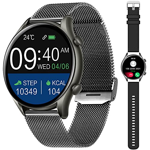 Smartwatch Uomo con Chiamata Bluetooth e Risposta Vivavoce Notifiche Messaggi Contapassi Cardiofrequenzimetro Sonno Impermeabile Activity Sport Smart Watch Orologio Fitness Tracker per Android iOS