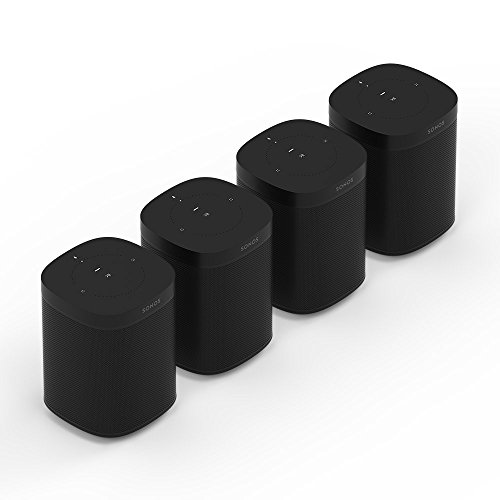 Sonos One Smart Speaker Set – WLAN Multiroom Speaker con Alexa, Airplay, Streaming 4-Raum Set Nero