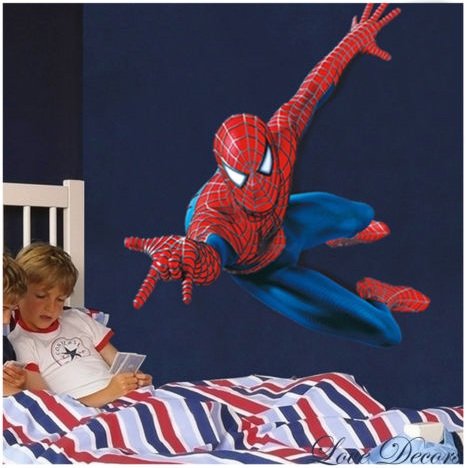 Spiderman XXL Enorme Grande Uomo Ragno Adesivi murali Bambini Ragazzi Camera da letto Decalcomania Arte Murale Decor.