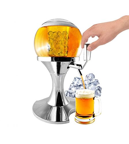 Spillatore di birra fresca alla spina da 3,5 litri erogatore dispenser distributore refrigerato da casa a forma di pallone con vaschetta del ghiaccio per bibite e bevande