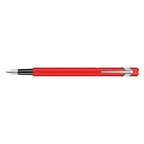Staedtler 849 - Penna stilografica in metallo, pennino F, colore: Rosso opaco