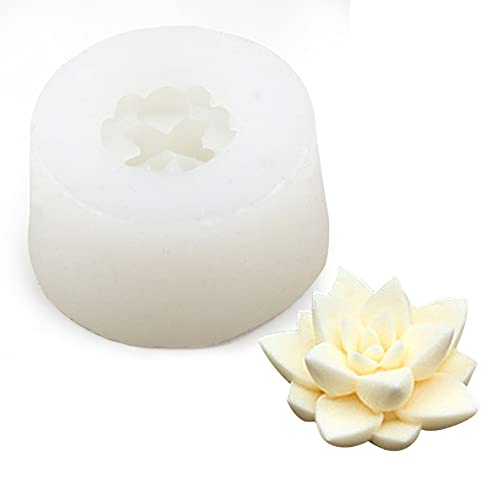 Stampo per candele in silicone 3D a forma di fiore di loto, in silicone, per fai da te, per candele, per sapone fai da te, per la produzione di candele