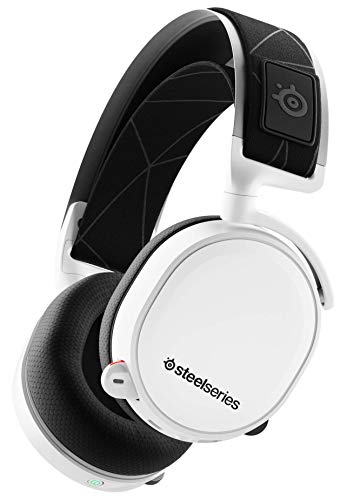 SteelSeries Arctis 7 Cuffie da Gioco, Wireless Senza Perdite, Tecnologia Surround DTS Headphone:X v2.0 per PC e PlayStation 5 PS4, 10, 40.000 Hz, Bianco